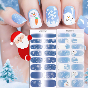 Nueva llegada Navidad Gel Nail Stickers Semicurado Diseño de dibujos animados UV Nail Wraps Suministro al por mayor Impermeable y de larga duración - Product Image 5