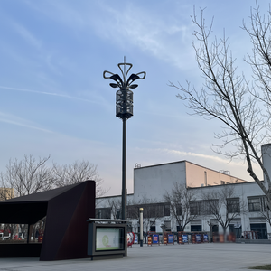 Poteau d'éclairage de rue pliable décoratif classique Shenghong 15M-80M, double bras, galvanisé à chaud/peint, résistant à 180 km/h - Product Image 3