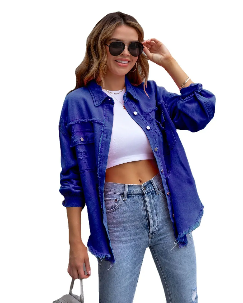 Spring 2024 New Denim Jacket Plus Size XXL Fashion Casual Ladies All Match Coat For Women