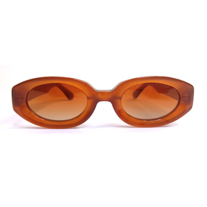 Black Oval Sunglasses Gradient Lens Fashion <b>Eyewear</b> Acetate Look Cat Eye Shades for Outdoor Wear - Product Image 4