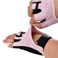 Gants de fitness HBG 2577 respirants avec support de poignet rose, antidérapants, réglables, pour l'entraînement, l'exercice, la musculation, pour femme