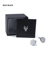Vente en gros Boîte d'emballage de boutons de manchette de luxe en cuir de haute qualité avec logo personnalisé pour hommes d'affaires