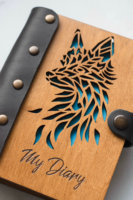Nouveau A6 A5 renard sculpté couverture en bois Journal planificateurs personnalisé évidé conception cahiers en cuir