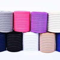 Sangle élastique personnalisée en polyester tissé, brodée, pour chaussures, plate et souple, application vêtement, service OEM ODM