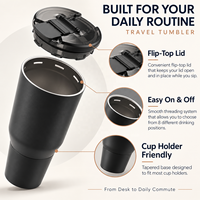 Tumbler Stainless Steel Dengan Tutup Bevlock Magflip 100% Anti Bocor Sistem Ulir Octalock Ramah Tempat Minuman  Mug Perjalanan