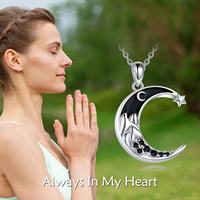 Bijoux commémoratifs Je t'aime jusqu'à la lune et au dos Collier crémation Crescent Moon Urn Collier