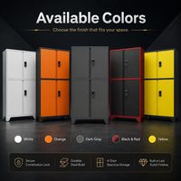 Gabinete de Almacenamiento de Acero de Cuatro Puertas con Cerradura Digital Doble, Estantes Reforzados Ajustables y Variedad de Colores