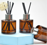 Bouteille de diffuseur de roseau de marque 100ml 120ml 200ml bouteille de diffuseur de roseau en verre bouteille de diffuseur de roseau de luxe avec boîte
