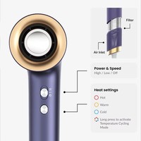 Ventes chaudes - Sèche-cheveux ionique 1800W, 200 millions d'ions négatifs, séchage rapide, faible bruit, diffuseur, buse, utilisation domestique, sèche-cheveux de salon