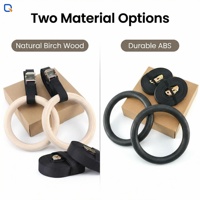 Anillas de Gimnasia de Madera Portátiles con Correa Ajustable Integrada para Entrenamiento Corporal y Ejercicios de Suspensión