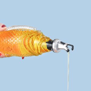 <span class=keywords><strong>Bouteille</strong></span> vide en verre <span class=keywords><strong>de</strong></span> 500 ml en forme <span class=keywords><strong>de</strong></span> poisson pour huile <span class=keywords><strong>de</strong></span> cuisson, vinaigre, sauce soja, distributeur d'huile pour cuisine - Product Image 5