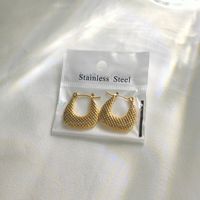 Pendientes de Acero Inoxidable de Moda al por Mayor, Joyería de Lujo Minimalista y Moderna Chapada en Oro de 18K para Mujer
