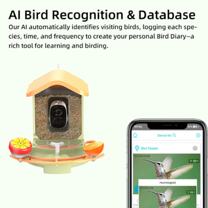 Nouveau produit : mangeoire à oiseaux intelligente personnalisable avec caméra, solaire, reconnaissance IA, caméra vidéo HD 1080P pour l'extérieur, pour oiseaux sauvages - Product Image 5