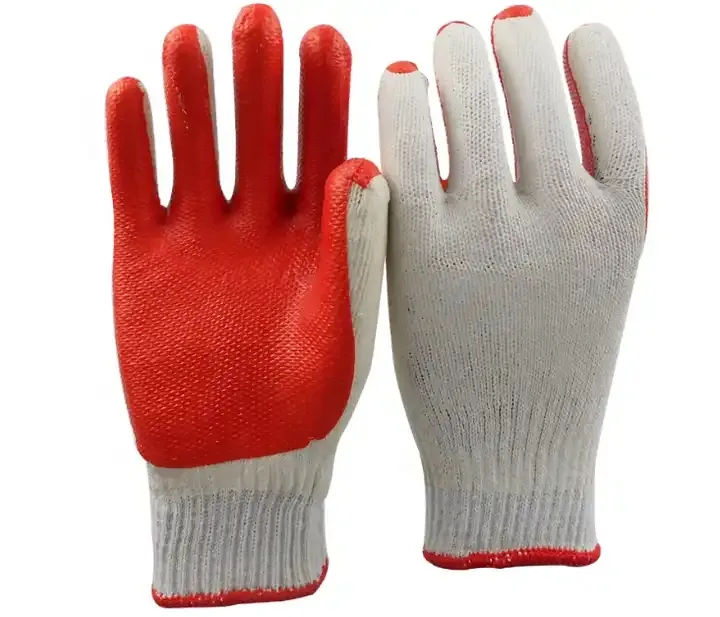 rubber hand protective wholesale Firm Grip Crinkle Latex Coated work construction gloves cotton Safety gardening Gloves man