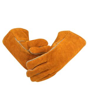 Guantes de soldadura de seguridad, resistentes al calor, color amarillo, cuero de vaca dividido, soldadura de arco de argón, baratos - Product Image 3