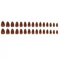 Ongles à presser W1613 extra courts, pointe française ronde, design personnalisé, en ABS, pour doigts avec emplacement spécial