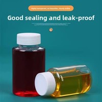 Botol Penyimpanan Plastik PET Transparan Persegi Besar dengan Tutup Sekrup untuk Cairan, Bubuk Padat, dan Obat-obatan Kecil 30ml Grosir