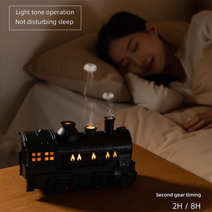 Simulation Flame Retro Train <b>Humidifier</b> Vintage Steam Engine Model Air <b>Mist</b> Diffuser Desktop Ultrasonic <b>Humidifier</b> For Home - Product Image 5