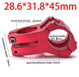 14013 Attacco Manubrio Cavo per Bicicletta in Lega 25.4/31.8*45mm Attacco Corto per MTB Mountain Bike - Product Image 4
