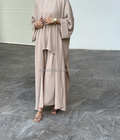 Abaya traditionnelle musulmane Willson, vêtements islamiques modestes, ensemble abaya uni pour femmes, haut et pantalon