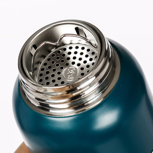 Nuovo prodotto ecologico fiaschetta in legno da 280ml con coperchio bottiglia d'acqua in acciaio inossidabile con manico in Silicone - Product Image 4