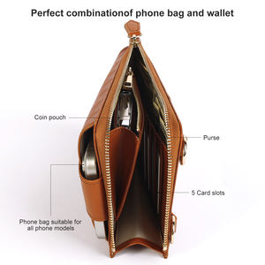 กระเป๋าหนังใส่โทรศัพท์มือถือแบบสั่งทำกระเป๋าสะพายไหล่ขนาดเล็กมีช่องเสียบการ์ดกระเป๋าใส่โทรศัพท์มือถือที่<span class=keywords><strong>ดี</strong></span><span class=keywords><strong>ที่สุด</strong></span>สำหรับผู้หญิง - Product Image 6