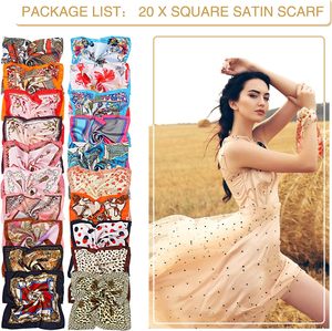 Écharpes longues élégantes en polyester et soie satinée, avec impression numérique et logo personnalisé du fabricant, pour femmes - Product Image 2