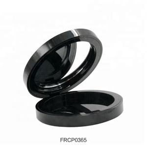 Luxury Blush Packaging Black Custom Round Pressed Powder Container Magnetic Compact Powder Case With <b>Mirror</b> - Product Image 3