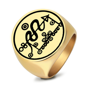 <span class=keywords><strong>Anello</strong></span> Sigillo R145 in Acciaio Inossidabile degli Eligos, Demoni dell'Arco Gotico, Dio tra i 72 Pilastri <span class=keywords><strong>di</strong></span> <span class=keywords><strong>Salomone</strong></span>, Gioiello Amuleto con Incisione Laser - Product Image 1