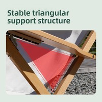 Chaise pliante d'extérieur avec réglage du dossier sur quatre positions, portable, pour le camping, la pêche, la plage, en bois de hêtre et toile, facile à installer