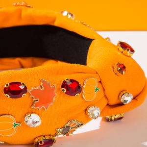 سحر سبائك القيقب ورقة تركيا العصرية لعصابات الرأس أنيقة عيد الشكر الديكور حجر الراين عقال - Product Image 5