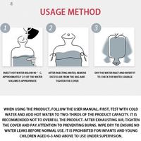 Adorable Bouillotte à Remplir d'Eau à Motif de Dessin Animé |   Housse en flanelle amovible à motif personnalisé |   Portable pour réchauffer le corps et les mains
