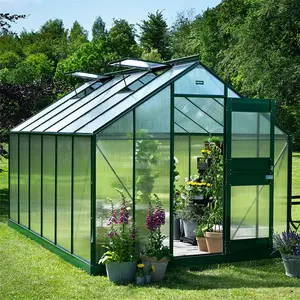 Polycarbonate Garden House Mini Aluminum Garden Greenhouses Waterproof ECO Friendly Heat Treated Powder Coated Metal