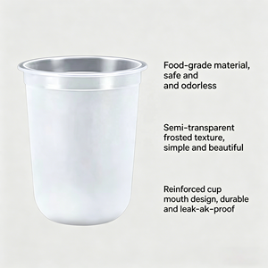 Bicchiere in Plastica a Forma di U con Logo Personalizzato per Matrimoni, 14oz 16oz 24oz, Bicchiere Usa e Getta Opaco Trasparente per Smoothie, Tè al Latte con Bolle - Product Image 4