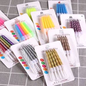 Bougies d'anniversaire dorées en spirale rotatives en paraffine, fournitures de décoration de gâteaux, décorations de fête - Product Image 1