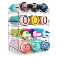 Organisateur de bouteilles d'eau empilable pour armoire, en plastique, pour réfrigérateur, porte-gobelets