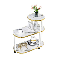 Table d'Appoint Multi-Niveaux Style Nordique Moderne Luxe Discret, Table Basse de Canapé Simple pour Salon, Idéale Petits Appartements