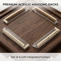 Ensemble de table de mahjong en acrylique moderne et minimaliste de luxe - Durable, pliable, écologique, PMMA haute transparence pour les professionnels