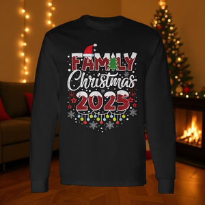 Magliette a maniche lunghe abbinate per Natale in famiglia 2025, regali di Natale - Product Image 3