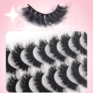 <span class=keywords><strong>Faux</strong></span> <span class=keywords><strong>cils</strong></span> en bande effet œil de chat ailé, courbure D, épais et volumineux, en <span class=keywords><strong>faux</strong></span> vison, sur plateau blanc, pour séances photo et vlogs sur les réseaux sociaux - Product Image 1