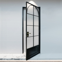 Portes françaises en aluminium et verre, demi-lune, à double battant, avec arche supérieure, pour salon, chambre, salle de bain, cuisine, entrée