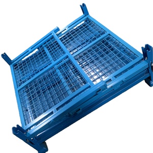 Q235 Stahl Pulverbeschichtet 100KG Tragfähigkeit Stapelbare Faltbare Lagerkäfige Stapelregale für Fracht und Ausrüstung - Product Image 4