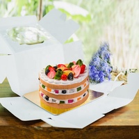 Boîte à gâteau personnalisée avec logo, boîte cadeau transparente haute qualité en papier transparent pour mariages, aliments et sushis