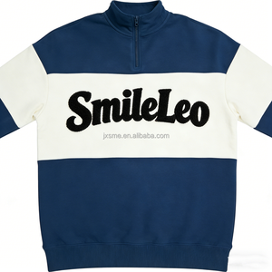 OEM Custom 100% Cotton Color Block Pullover <strong>Jumper</strong> 1/4 <strong>Quarter</strong> Half <strong>Zip</strong> Sweatshirt for Men - Product Image 4