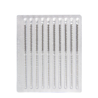 100 aiguilles filiformes par boîte pour clinique de médecine traditionnelle chinoise, aiguilles jetables stériles à manche plat en acier inoxydable pour la pénétration à sec, emballage stérile