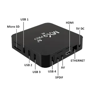 Kozh Oem 4*Usb2.0 Tv Receiver MXQ Pro 5G 2022 Upgraded 4K H.265 HD-MI 2.0 Wifi Rk3229 Set Top Smart Android Tv Box 1Gb 8Gb