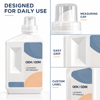 Détergent à lessive liquide en bouteille PET ou HDPE, emballage OEM, étiquette privée, fourniture pour les marques de produits de lavage et les lignes de produits de vente au détail