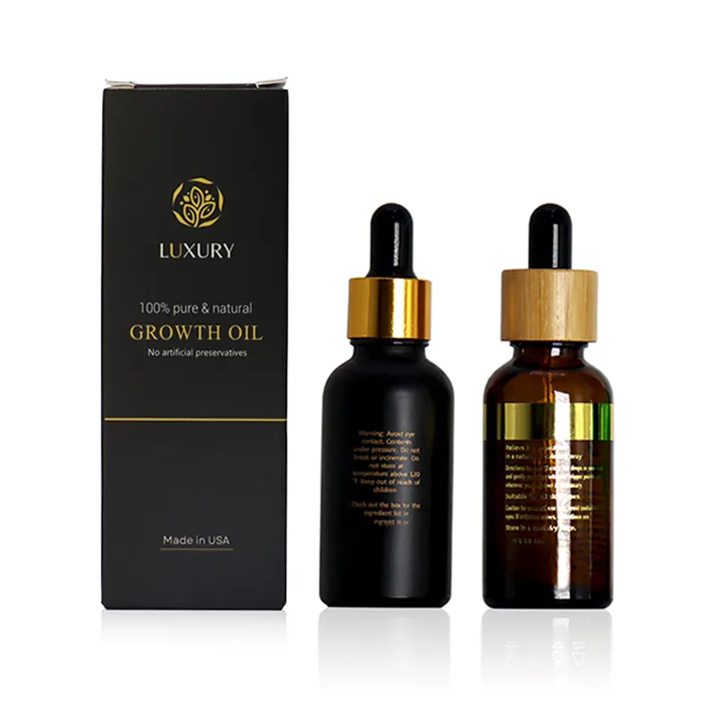 Flacone contagocce di olio essenziale di lusso personalizzato 15ml 50ml 100ml ambra smerigliato 10ml di vetro contagocce 30ml per olio per capelli