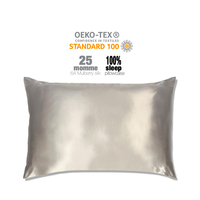 Vente en gros de taie d'oreiller en soie 19mm/22/25momme 1 taie d'oreiller en soie 100% argentée Mulberry