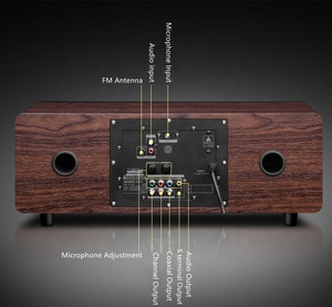 Vofull rạp hát tại nhà Hệ thống 2 kênh stereo điện thoại <span class=keywords><strong>CD</strong></span> <span class=keywords><strong>DVD</strong></span> gỗ Retro Loa mini DJ âm thanh hộp loa bằng gỗ - Product Image 3